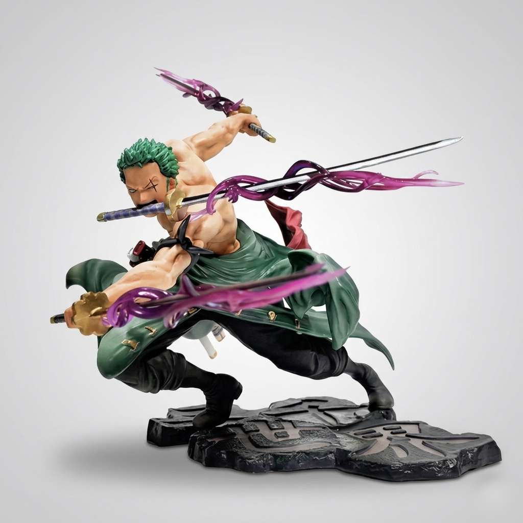 Roronoa Zoro Three Sword Style Battle Pose Anime Action Figure